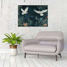 Obraz na szkle - Dwa gołębie (70x50 cm)