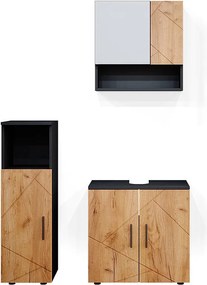 Zestaw mebli łazienkowych złoty dąb power/antracyt 80x41x58.6 irma