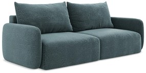Turkusowa rozkładana/ze schowkiem sofa 238 cm Kalena – Makamii