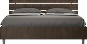 Łóżko bez stelaża 160x190 Nachylony zagłówek z listwami Orzech Ankel