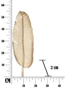 Dekoracja w złotym kolorze Mauro Ferretti Leaf, 55,5x18 cm