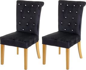 Krzesło do jadalni MCW-D22 (zestaw 2 sztuk), czarny, nogi w kolorze złotym