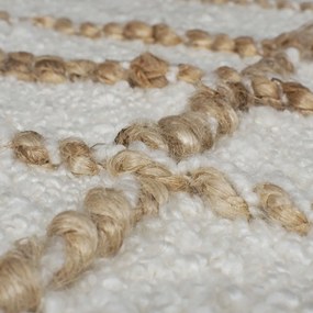 Kremowy dywan z mieszanki wełny tkany ręcznie 120x170 cm Astera Linear – Flair Rugs