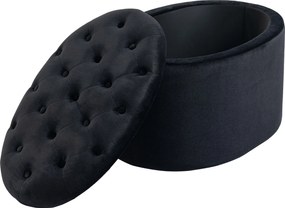 HOMCOM Ławka tapicerowana ze schowkiem skrzynia owalny kształt poliester drewno kolor czarny