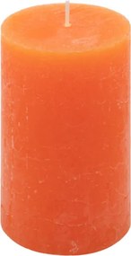 Rustykalne pomarańczowe świece słupkowe 6,8x11,5 cm, 6 szt.