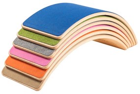 Niebiesko-naturalna deska do balansowania z litego drewna sosnowego 80x30x18 cm Montessori – Meowbaby