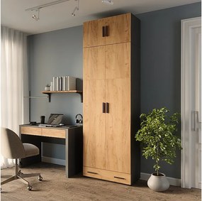 Półka na akta antracyt/złoty dąb 80x37x241.2 frank