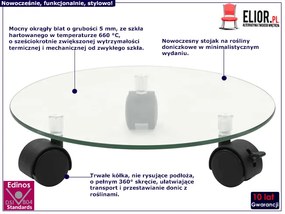 Zestaw szklanych kwietników na kółkach G1-G50