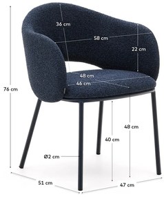 Ciemnoniebieskie krzesło Maina – Kave Home