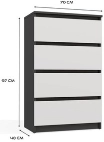 Nowoczesna komoda z szufladami antracyt G9-G17