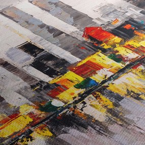 Obraz - Obraz przedstawiający duże miasto (z zegarem) (90x30 cm)