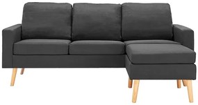 3-osobowa ciemnoszara sofa z podnóżkiem - Muria 4Q
