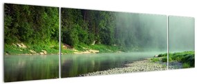 Obraz - rzeka przy lesie (170x50 cm)