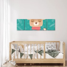 Obraz - Machający niedźwiadek (170x50 cm)