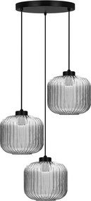 Lampa wisząca z trzema szklanymi kloszami grafitowa P9-R44