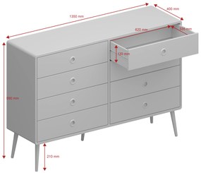 Biała komoda PRIMO z szufladami