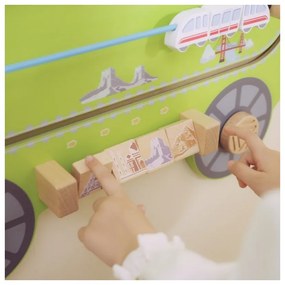 Viga drewniana tablica sensoryczna-manipulacyjna edu pociąg