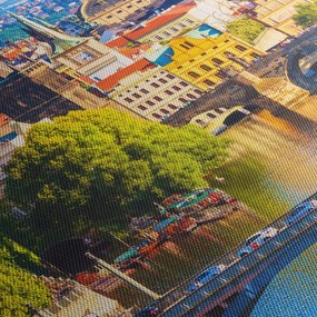 Obraz - Praga (z zegarem) (90x30 cm)