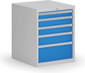 Kontener warsztatowy do zawieszenia G8, 5x szuflada, 560 x 600 x 700 mm, niebieski