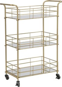 Wózek VKH4, Złoto, 60x30,5x80 cm, Kendra Home