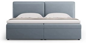 Jasnoniebieskie łóżko boxspring ze schowkiem 160x200 cm Arendal – Cosmopolitan Design