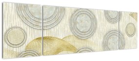 Obraz - Abstrakcja, marmurowe kręgi (170x50 cm)