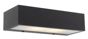 Designerska prostokątna lampa ścienna czarna 25cm - HouxDesignerski Oswietlenie wewnetrzne