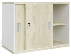 Nadstawka z przesuwnymi drzwiami MIRELLI, 800 x 400 x 600 mm, biały/dąb sonoma