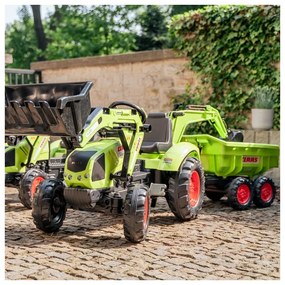 Falk traktor claas avec zielony na pedały z przyczepką od 3 lat