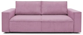 Różowa sztruksowa rozkładana sofa 245 cm Nihad – Bobochic Paris