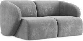 Modułowa sofa 2-osobowa - z tkaniny szenilowej - szary - LANI