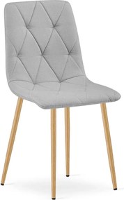 Jasnoszare krzesło pikowane metalowe D7-N16