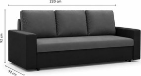 Kanapa rozkładana Landi z pojemnikiem na pościel – nowoczesna sofa 3-osobowa, funkcja spania
