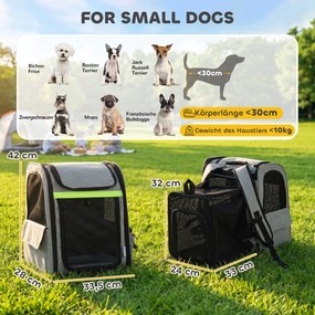 PawHut Rozsuwana torba transportowa dla psa z 5 kieszeniami i odblaskowym paskiem dla psów do 10 kg 33,5x28x42cm jasnoszary | Aosom PL