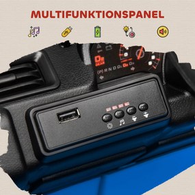 AIYAPLAY 12V Elektryczny Samochód dla Dzieci, z Przyczepą, Oświetleniem LED, Muzyką i Klaksonem, dla Dzieci w Wieku 3-8 Lat, Jasnoniebieski