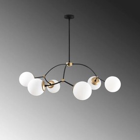 Biało-czarna lampa wisząca ze szklanym kloszem ø 90 cm Kromozom – Opviq lights