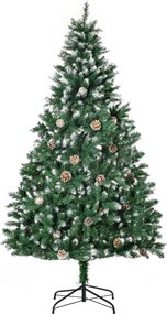 Sztuczna choinka 180 cm — sosna HOMCOM, 1111 gałązek, 59 szyszek, efekt śniegu | Aosom PL