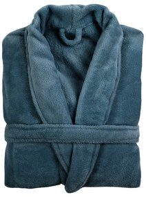 Niebieski szlafrok z mikropluszu w rozmiarze S/M Cosy – Tiseco Home Studio