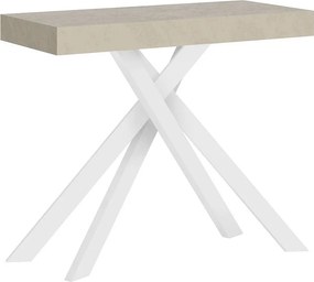 Konsola rozkładana 90x40/196 cm Krack Small kaszmir białe nogi