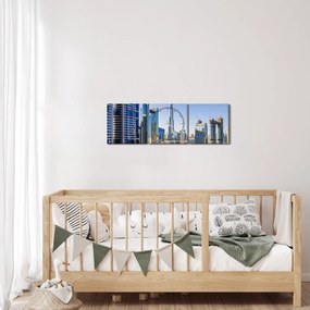 Obraz - Dubaj rano (z zegarem) (90x30 cm)
