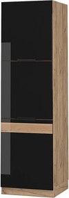 Szafka kuchenna czarny dąb wysoki połysk 60x58x206.8 fame-line