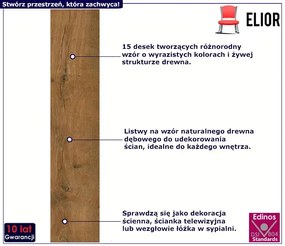 Ciemnobrązowe panele ścienne na wzór drewna L6-P07