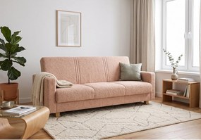 Wersalka HAVEN 210 cm – elegancka sofa rozkładana z pojemnikiem na pościel beżowa