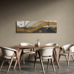Obraz - Złote piórka (170x50 cm)
