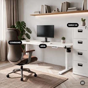 Duże biurko sit-stand do pracy Aria 160×80 cm, białe