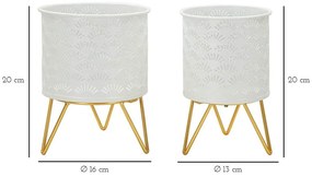 Metalowe kwietniki 2 szt. ø 16 cm (wysokość 20 cm) Carly – Mauro Ferretti