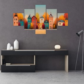 Obraz - Jesienna wieś (125x70 cm)