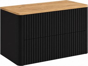 Szafka łazienkowa 80, Czarny, blat dąb craft, 80,8 x 44,2 x 50 cm