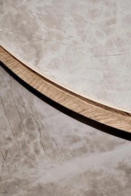 Zestaw 2 okrągłych ław 54/48 44/38 popiel spiek szaru marmur /grafit ITAKA