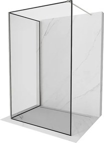 Mexen Kioto ścianka prysznicowa Walk-in 120 x 80 cm, czarna ramka, nikiel szczotkowany - 800-120-212-97-70-080